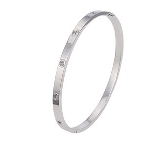 Love Friendship Silver Bracelet Bangle Cubic Zirconia Stones with Crystal, NWOT